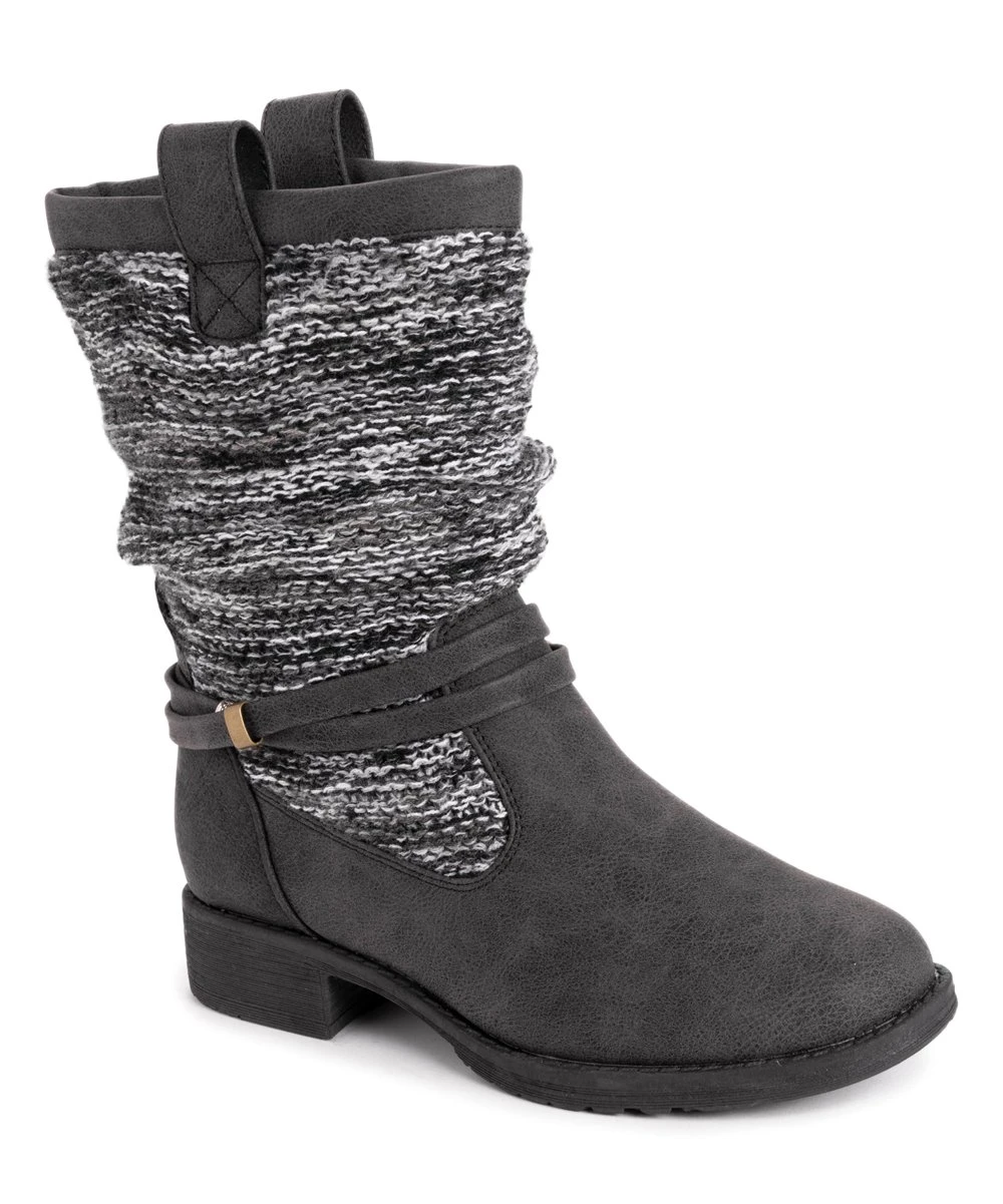 Budget ???? LUKEES By MUK LUKS Black Knit Bridgette Slouchy Boot - ???? Women ???? 2 Budget ???? LUKEES By MUK LUKS Black Knit Bridgette Slouchy Boot - ???? Women ???? - Image 2
