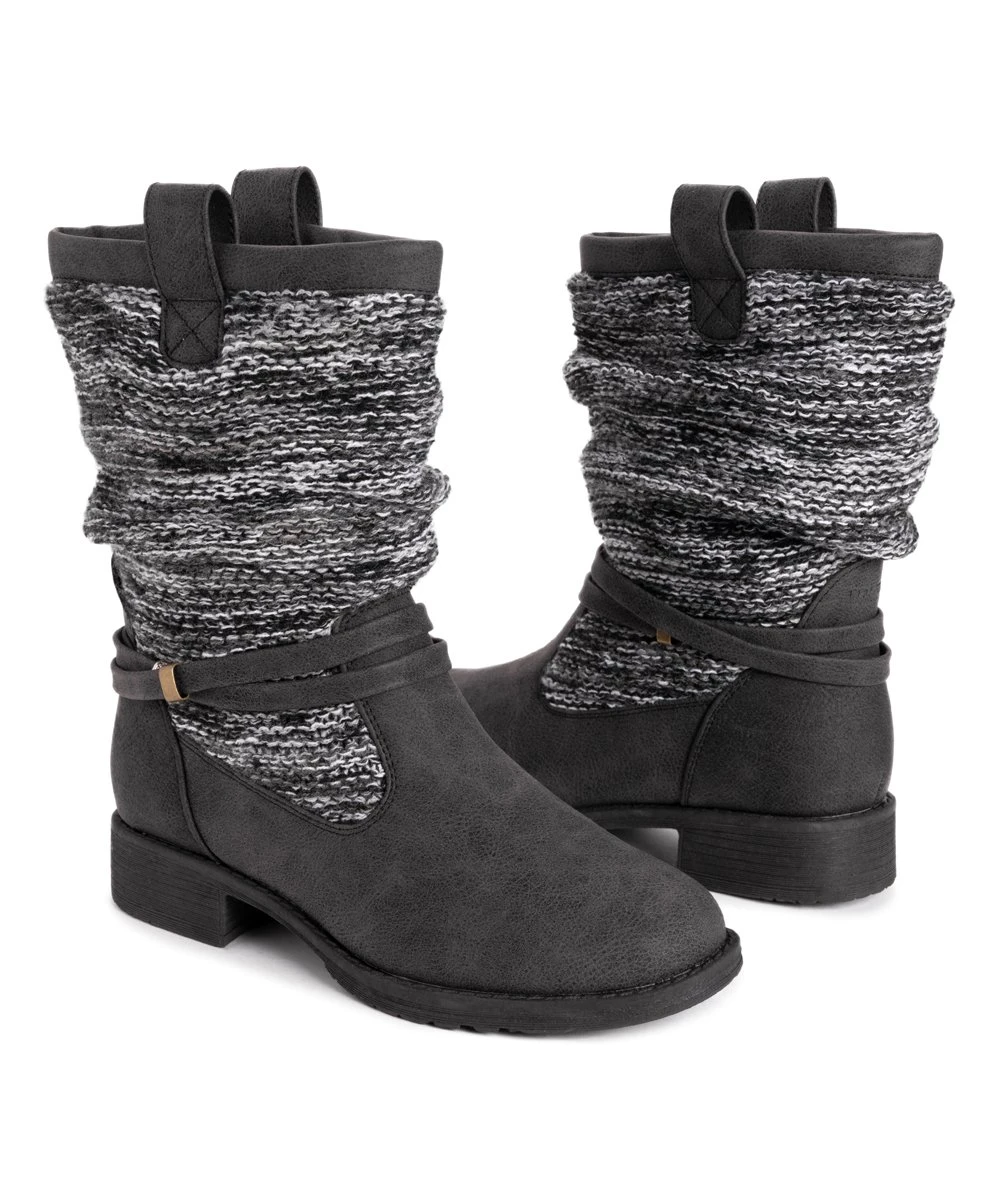 Budget ???? LUKEES By MUK LUKS Black Knit Bridgette Slouchy Boot - ???? Women ???? 1 Budget ???? LUKEES By MUK LUKS Black Knit Bridgette Slouchy Boot - ???? Women ????