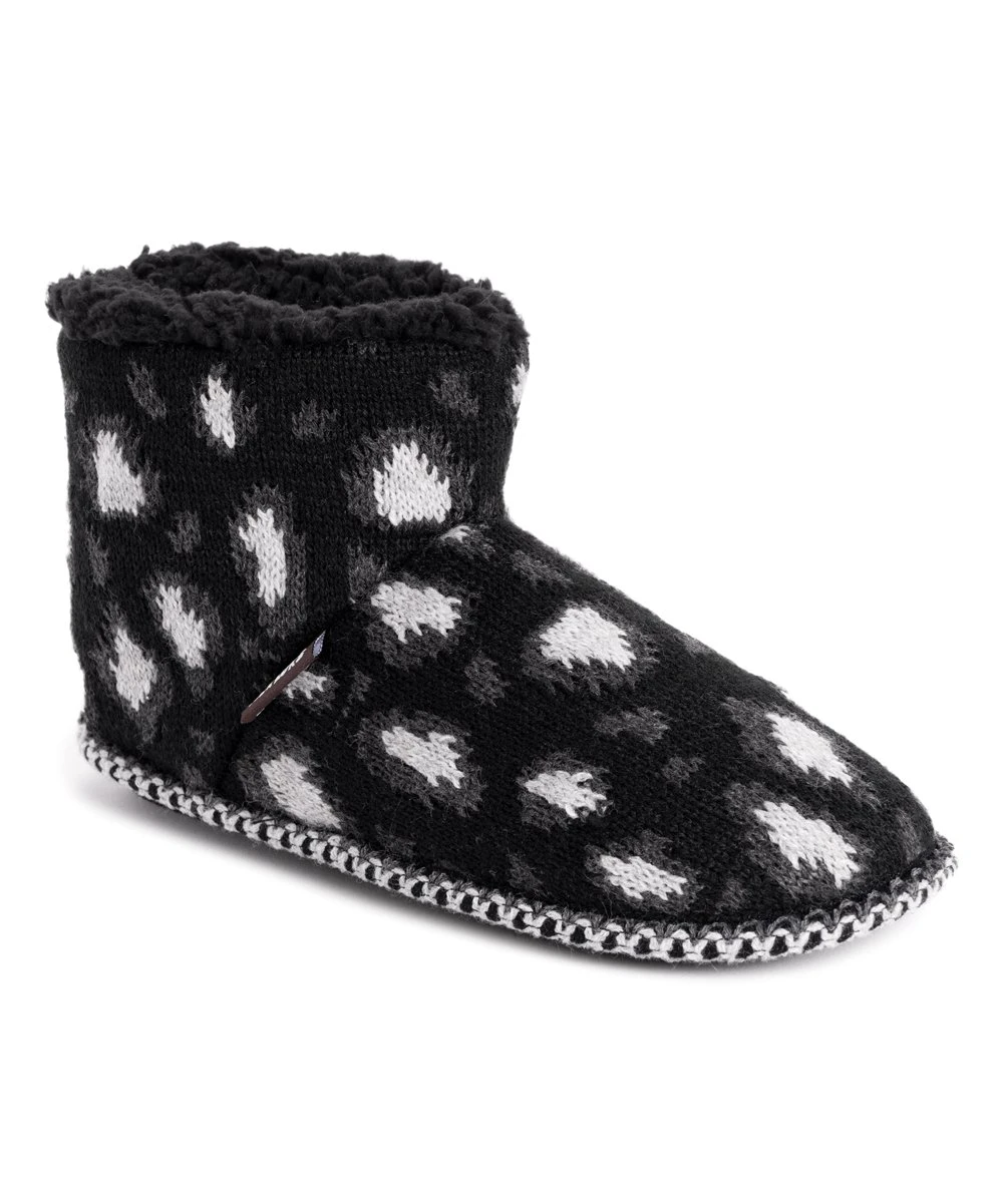 New ???? MUK LUKS Black & White Leopard Leighton Faux Fur Slipper Boot - ???? Women ???? 2 New ???? MUK LUKS Black & White Leopard Leighton Faux Fur Slipper Boot - ???? Women ???? - Image 2