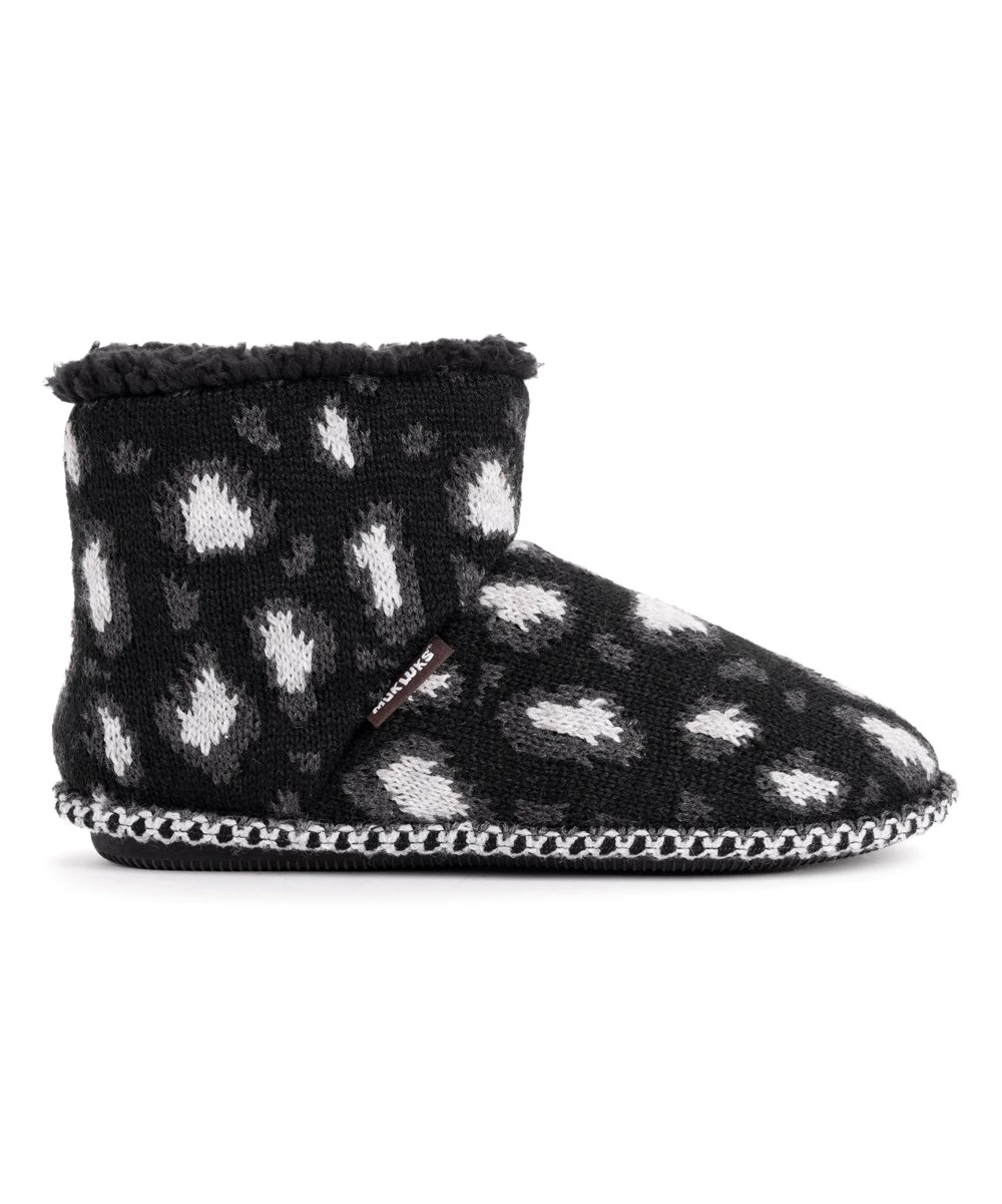 New ???? MUK LUKS Black & White Leopard Leighton Faux Fur Slipper Boot - ???? Women ???? 3 New ???? MUK LUKS Black & White Leopard Leighton Faux Fur Slipper Boot - ???? Women ???? - Image 3