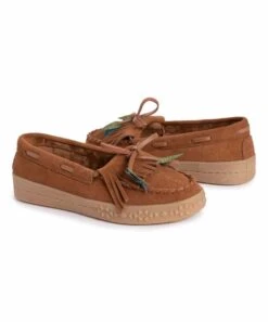 Hot Sale ???? MUK LUKS Cognac Bow Soho Street Suede Moccasin - ???? Women ⭐
