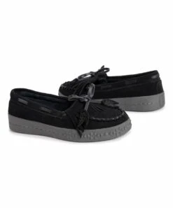 Outlet ???? MUK LUKS Black Bow Soho Street Suede Moccasin - ???? Women ❤️