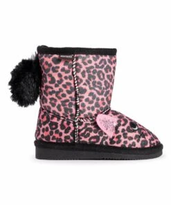 Brand new ???? MUK LUKS Pink & Black Luxe Leopard Zoo Friends Boot - ???? Girls For Kids ???? -MUK LUKS SHOP zu100853009 alt 2 tm1639766918