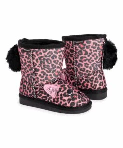 Brand new ???? MUK LUKS Pink & Black Luxe Leopard Zoo Friends Boot - ???? Girls For Kids ????