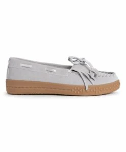 Cheapest ???? MUK LUKS Light Gray Bow Soho Street Suede Moccasin - ???? Women ???? -MUK LUKS SHOP zu100854146 alt 2 tm1639766918 1