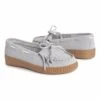 Cheapest ???? MUK LUKS Light Gray Bow Soho Street Suede Moccasin - ???? Women ????