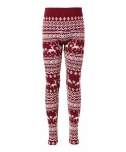 Wholesale ???? MUK LUKS Red & White Deer Fair Isle Fleece-Lined Leggings - ???? Girls For Kids ????