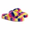 Coupon ⌛ LUKEES By MUK LUKS Yellow & Blue Rainbow Stripes Myka Thong Slipper - ???? Women ????