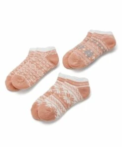 Cheapest ???? MUK LUKS Pink & White Fair Isle Shea Butter-Infused Eyelash ???? Socks Set - ???? Women ????