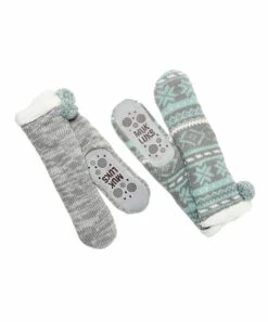 Best reviews of ???? MUK LUKS Mint Geometric Two-Pair Shea Butter-Infused Slipper ???? Socks - ???? Women ⭐