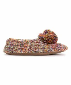 Hot Sale ✨ MUK LUKS Yellow & Red Knit Ballerina Moisturizing Slipper - ???? Women ❤️ -MUK LUKS SHOP zu102702411 alt 2 tm1642097942