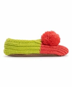 Best deal ???? MUK LUKS Green & Orange Knit Ballerina Moisturizing Slipper - ???? Women ✔️ -MUK LUKS SHOP zu102702430 alt 2 tm1642097942