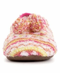 Top 10 ???? MUK LUKS Pink & Yellow Stripe Ballerina Moisturizing Slipper - ???? Women ???? -MUK LUKS SHOP zu102703055 alt 3 tm1642098282