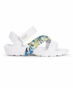 Cheapest ???? Essentials By MUK LUKS White & Blue Abstract Surf Girl ???? Sandal - ???? Women ???? -MUK LUKS SHOP zu102832436 alt 2 tm1654032751