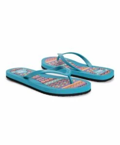Buy ⌛ Essentials By MUK LUKS Turquoise Tonic Geometric Peri Flip-Flop - ???? Women ????
