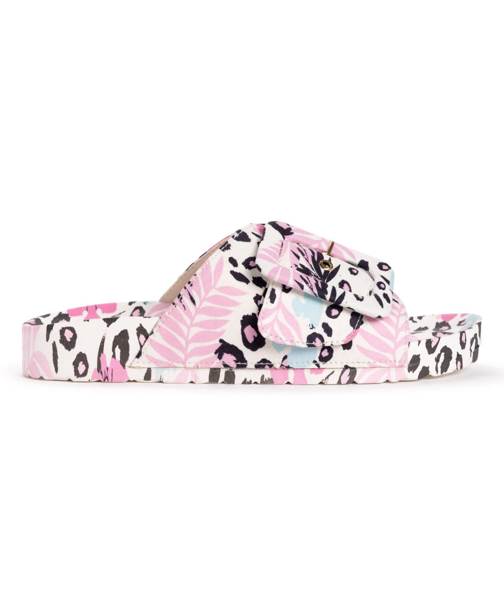 Best deal ⌛ LUKEES By MUK LUKS White & Pink Leopard Floral Island Tiki Slide - ???? Women ✔️ 3 Best deal ⌛ LUKEES By MUK LUKS White & Pink Leopard Floral Island Tiki Slide - ???? Women ✔️ - Image 3