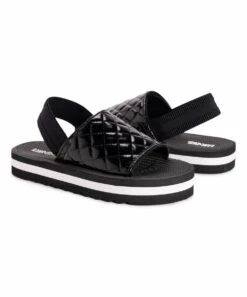 Budget ???? LUKEES By MUK LUKS Black & White Epic Tour Quilted ???? Sandal - ???? Women ????
