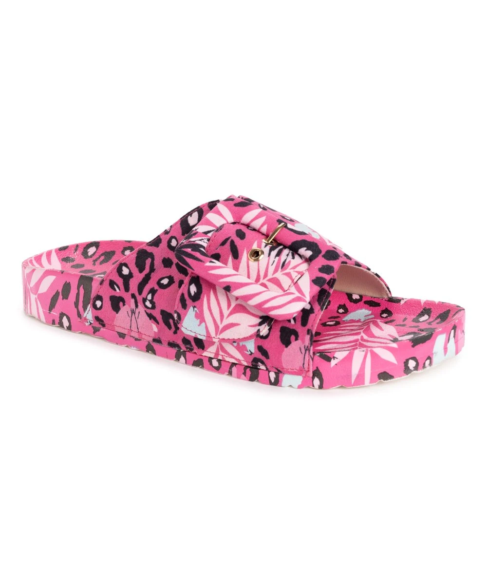 Wholesale ???? LUKEES By MUK LUKS Fuchsia Leopard Floral Island Tiki Slide - ???? Women ???? 2 Wholesale ???? LUKEES By MUK LUKS Fuchsia Leopard Floral Island Tiki Slide - ???? Women ???? - Image 2
