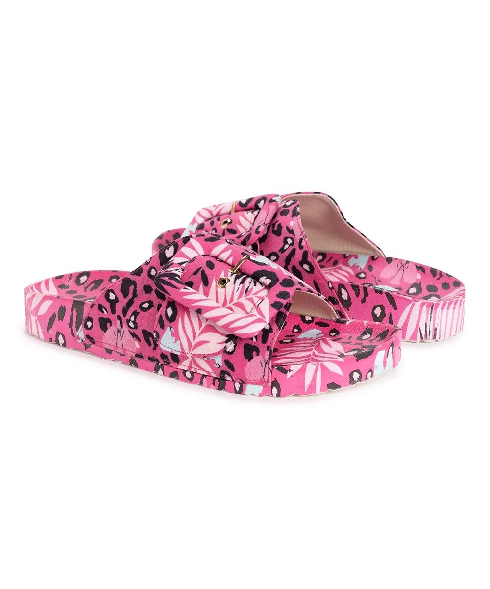 Wholesale ???? LUKEES By MUK LUKS Fuchsia Leopard Floral Island Tiki Slide - ???? Women ???? 1 Wholesale ???? LUKEES By MUK LUKS Fuchsia Leopard Floral Island Tiki Slide - ???? Women ????