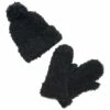 Promo ???? MUK LUKS Ebony Popcorn Hat & Ebony Popcorn Mittens For ???? Women ????