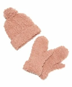 Buy ???? MUK LUKS Canyon Rose Popcorn Pom-Pom Beanie & Mittens For ???? Women ????