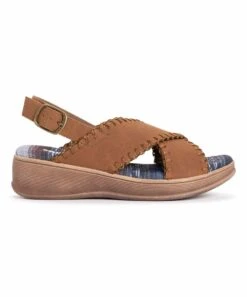 Flash Sale ???? MUK LUKS Cognac City Highrise Crisscross ???? Sandal - ???? Women ⭐ -MUK LUKS SHOP zu102968861 alt 2 tm1649263923