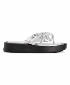 Discount ✔️ MUK LUKS Silver Scrunchie Club Miami Flip Flop - ???? Women ???? -MUK LUKS SHOP zu102968933 alt 2 tm1649263923