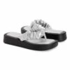 Buy ???? MUK LUKS Silver Scrunchie Club Miami Flip Flop - ???? Women ????