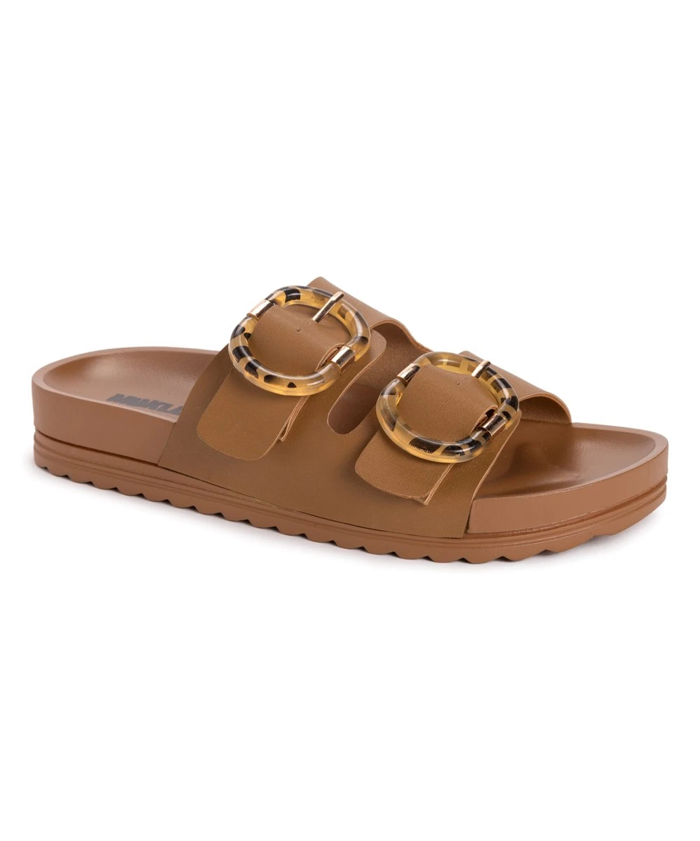 Best deal ✔️ MUK LUKS Cognac Double Strap Grand Cayman Buckle Slide - ???? Women ???? 2 Best deal ✔️ MUK LUKS Cognac Double Strap Grand Cayman Buckle Slide - ???? Women ???? - Image 2
