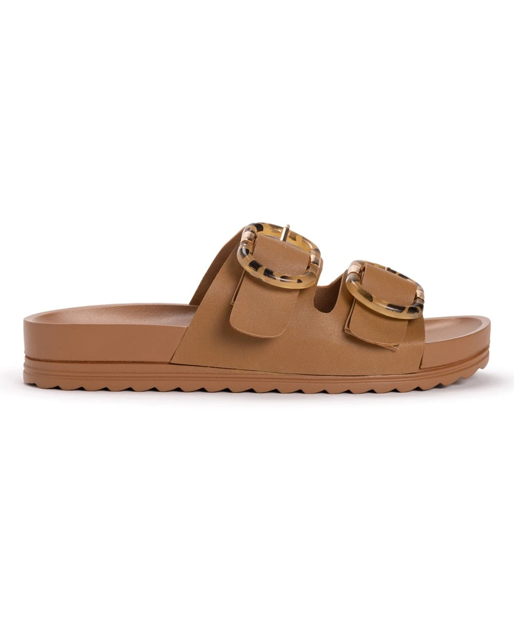 Best deal ✔️ MUK LUKS Cognac Double Strap Grand Cayman Buckle Slide - ???? Women ???? 3 Best deal ✔️ MUK LUKS Cognac Double Strap Grand Cayman Buckle Slide - ???? Women ???? - Image 3