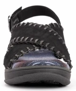 Cheapest ???? MUK LUKS Black Blanket Stitch Crisscross City High-Rise ???? Sandal - ???? Women ✔️ -MUK LUKS SHOP zu102968964 alt 3 tm1648147833