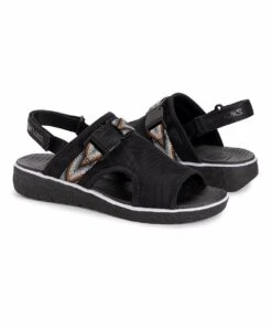 Brand new ❤️ MUK LUKS Black Geometric-Strap Boardwalk Parade Slingback ???? Sandal - ???? Women ❤️