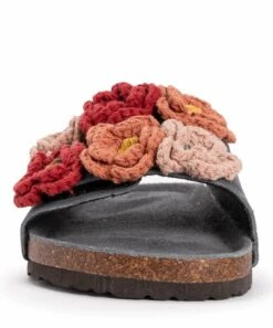 Hot Sale ⭐ MUK LUKS Dark Gray & Pink Floral Terra Turf Slide ???? Sandal - ???? Women ???? -MUK LUKS SHOP zu102977426 alt 3 tm1650045569