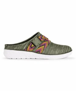 Budget ???? MUK LUKS Army Green Multicolor Geometric Boardwalk Promenade Slip-On ???? Sneaker - ???? Women ???? -MUK LUKS SHOP zu102977498 alt 2 tm1646151257 1