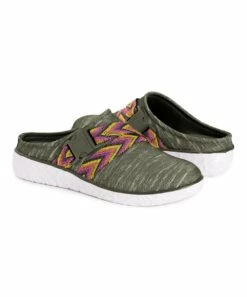 Budget ???? MUK LUKS Army Green Multicolor Geometric Boardwalk Promenade Slip-On ???? Sneaker - ???? Women ????