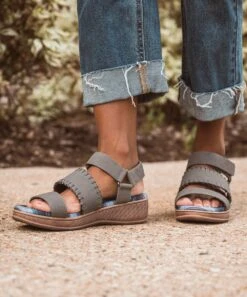 Promo ???? MUK LUKS Dark Gray City Soul ???? Sandal - ???? Women ???? -MUK LUKS SHOP zu102977500 alt 4 tm1649263923