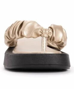 Top 10 ???? MUK LUKS Gold Scrunchie Club Miami Flip-Flop - ???? Women ???? -MUK LUKS SHOP zu102977567 alt 3 tm1649263923