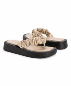 Top 10 ???? MUK LUKS Gold Scrunchie Club Miami Flip-Flop - ???? Women ????