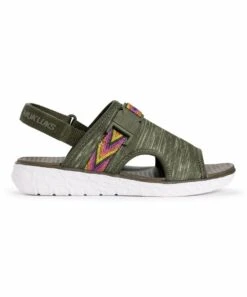 Outlet ???? MUK LUKS Green Variegated Boardwalk Parade Ankle-Strap ???? Sandal - ???? Women ???? -MUK LUKS SHOP zu102977585 alt 2 tm1648147833
