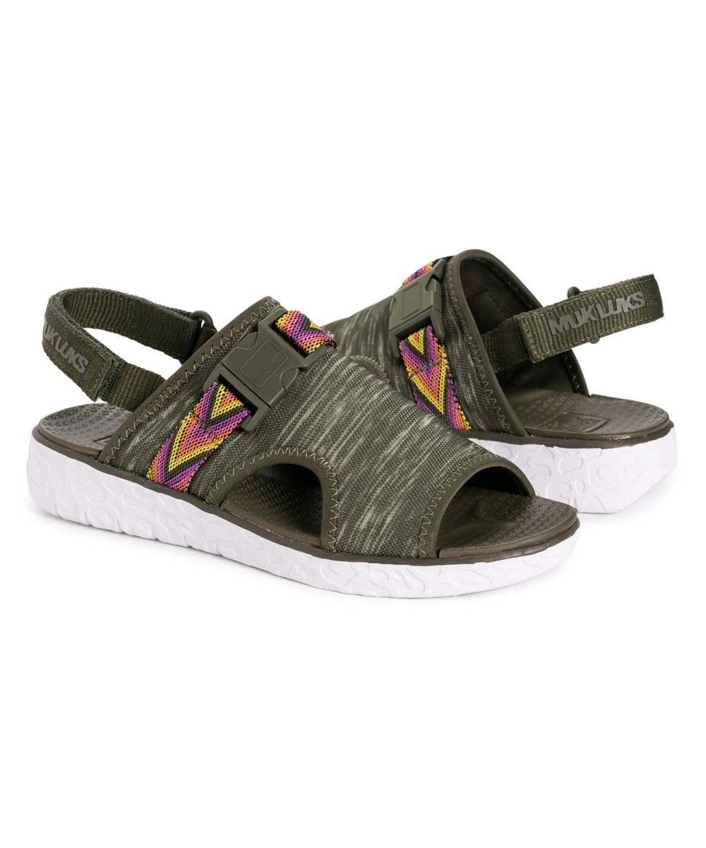 Wholesale ???? MUK LUKS Green Variegated Boardwalk Parade Ankle-Strap ???? Sandal - ???? Women ???? 2 Wholesale ???? MUK LUKS Green Variegated Boardwalk Parade Ankle-Strap ???? Sandal - ???? Women ???? - Image 2