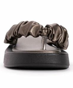 Hot Sale ???? MUK LUKS Bronze Scrunchie Club Miami Flip-Flop - ???? Women ???? -MUK LUKS SHOP zu102977648 alt 3 tm1649263923