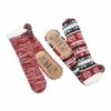 Coupon ???? MUK LUKS ???? Candy Apple Red & Black Fair Isle Shea Butter-Infused Slipper ???? Socks Set - ???? Women ✔️