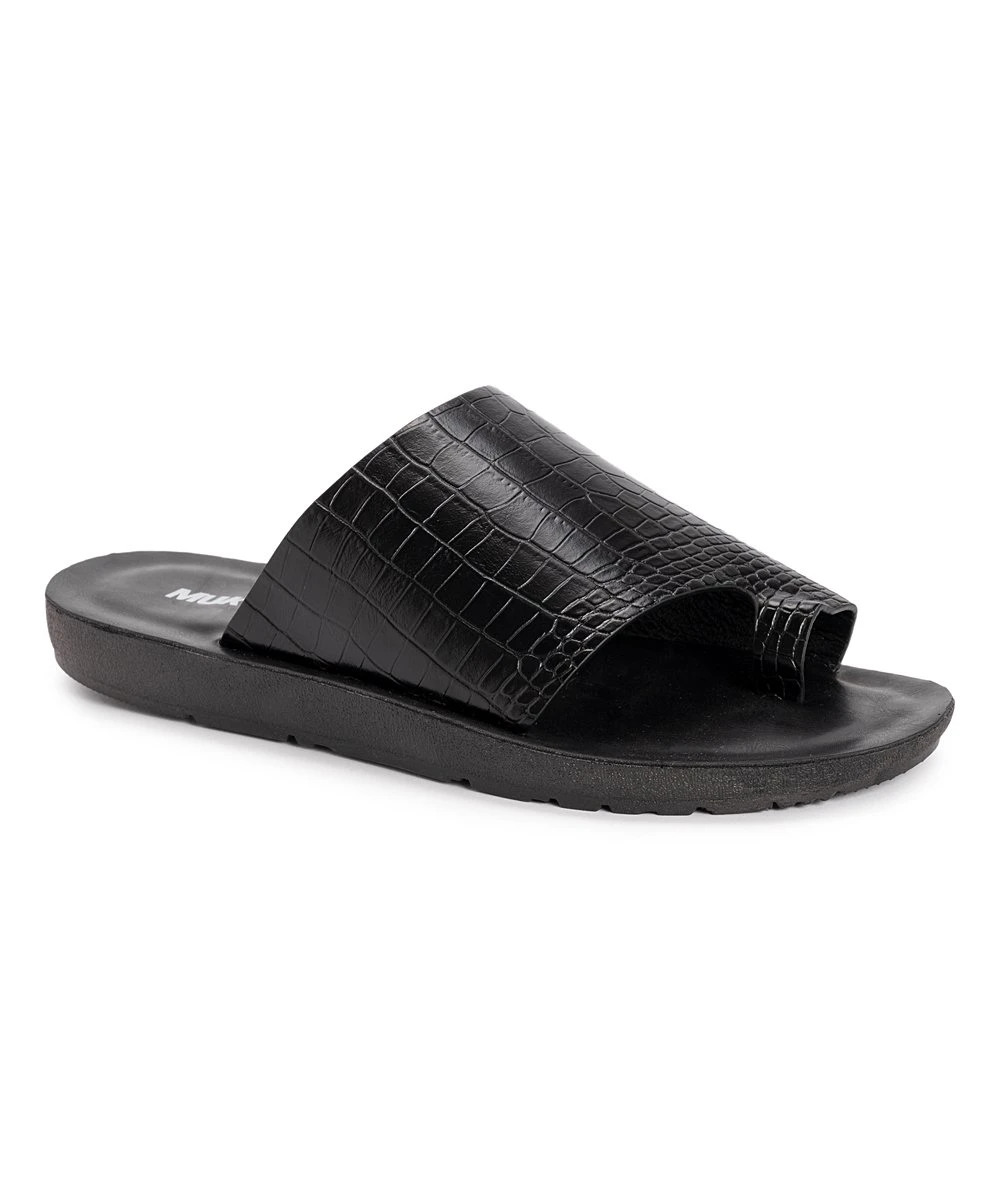 Best deal ???? MUK LUKS Black Croc-Embossed About Face ???? Sandal - ???? Women ???? 2 Best deal ???? MUK LUKS Black Croc-Embossed About Face ???? Sandal - ???? Women ???? - Image 2