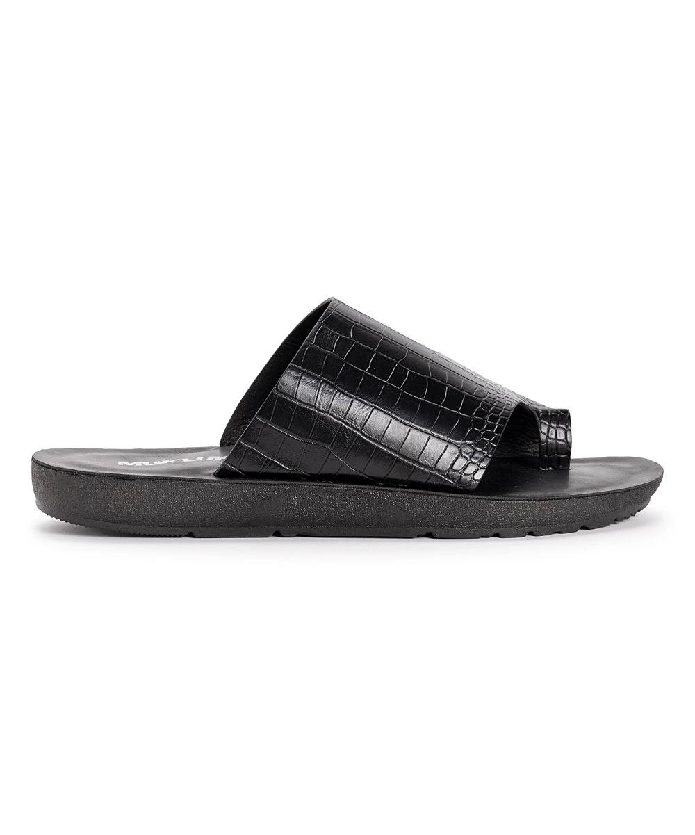 Best deal ???? MUK LUKS Black Croc-Embossed About Face ???? Sandal - ???? Women ???? 3 Best deal ???? MUK LUKS Black Croc-Embossed About Face ???? Sandal - ???? Women ???? - Image 3