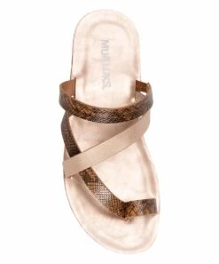 Buy ❤️ MUK LUKS Rose Gold Snake-Embossed About Town Toe-Loop ???? Sandal - ???? Women ???? -MUK LUKS SHOP zu103098687 alt 3 tm1645624336 1