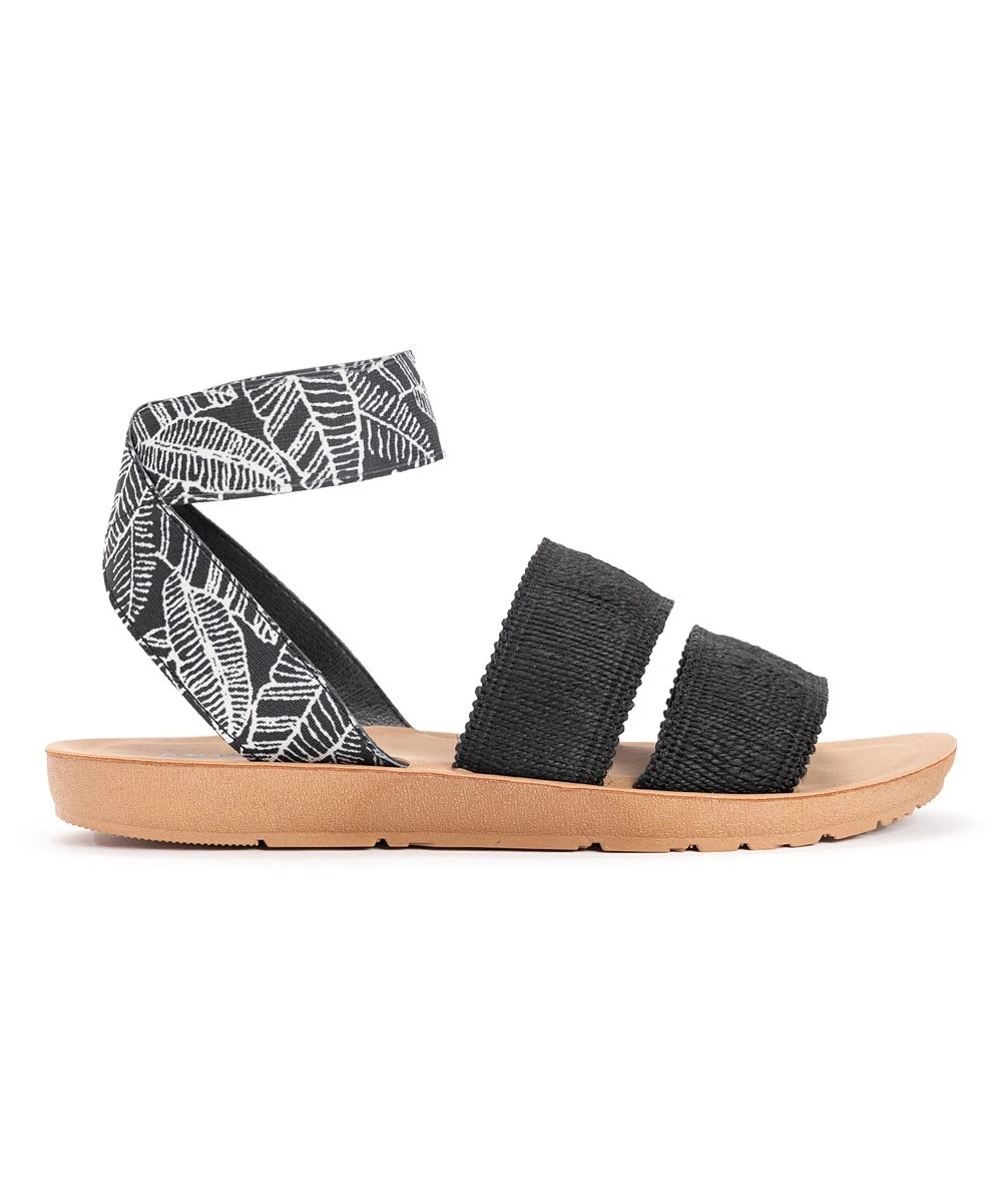 Hot Sale ???? MUK LUKS Black & White Leaf About Me ???? Sandal - ???? Women ???? 2 Hot Sale ???? MUK LUKS Black & White Leaf About Me ???? Sandal - ???? Women ???? - Image 2