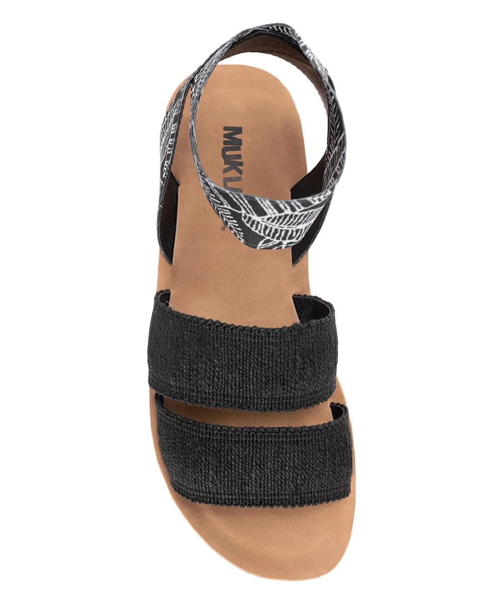 Hot Sale ???? MUK LUKS Black & White Leaf About Me ???? Sandal - ???? Women ???? 4 Hot Sale ???? MUK LUKS Black & White Leaf About Me ???? Sandal - ???? Women ???? - Image 4