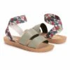 Discount ❤️ MUK LUKS Green & Beige Floral About Me ???? Sandal - ???? Women ❤️