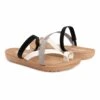 Buy ???? MUK LUKS Black & White Criss-Cross Strap About Town ???? Sandal - ???? Women ????