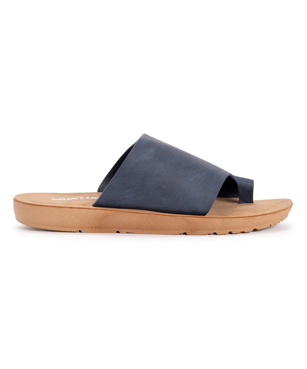 Best Sale ???? MUK LUKS Navy & Beige About Face Toe-Loop ???? Sandal - ???? Women ⌛ 2 Best Sale ???? MUK LUKS Navy & Beige About Face Toe-Loop ???? Sandal - ???? Women ⌛ - Image 2